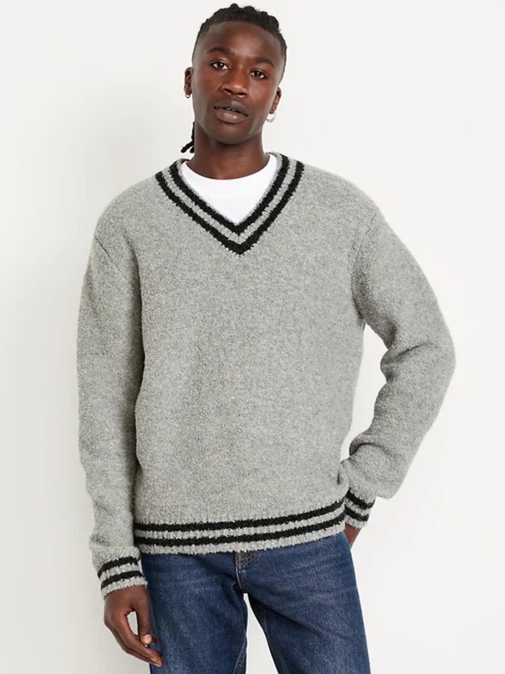Old Navy Men’s Sweater V-Neck Boucle NWT Size Large Tall
